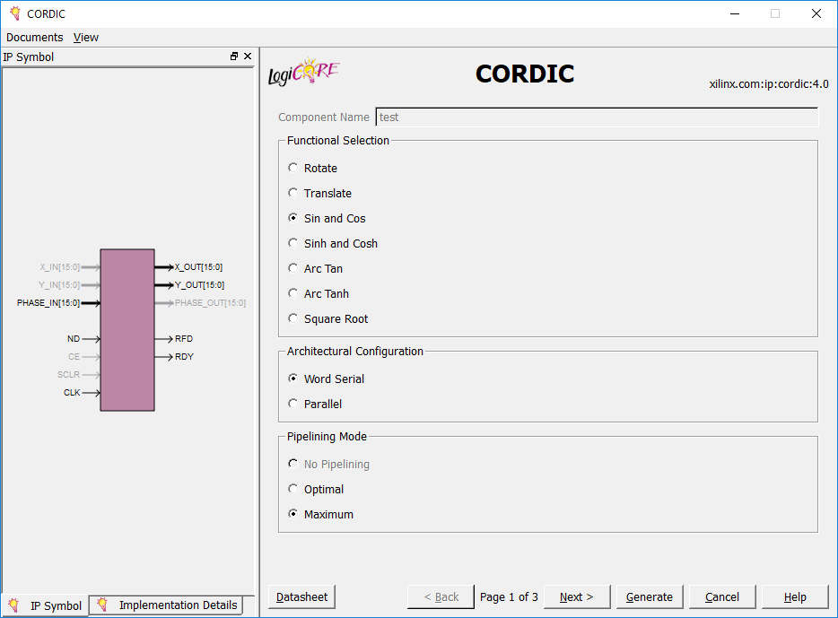 محاسبه سینوس و کسینوس در FPGA با استفاده از CORDIC