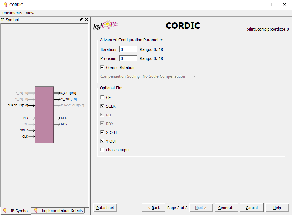 محاسبه سینوس و کسینوس در FPGA با استفاده از CORDIC